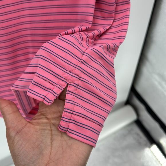 Peter Millar Drum Performance Polo pink classic size 2XL UPF 50 featherweight - Picture 6 of 7